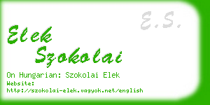 elek szokolai business card